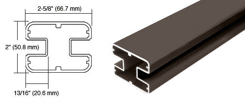 CRL AWS 241" Long 2" x 2-5/8" Rectangular 180 Degree Post