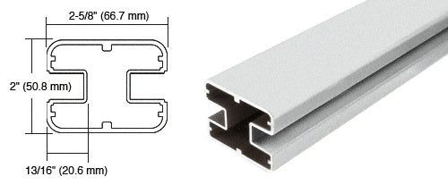 CRL AWS 241" Long 2" x 2-5/8" Rectangular 180 Degree Post