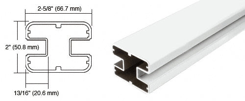 CRL AWS 241" Long 2" x 2-5/8" Rectangular 180 Degree Post