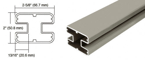 CRL AWS 36" Long 2" x 2-5/8" Rectangular 180 Degree Post