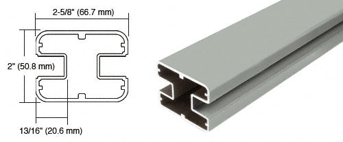 CRL AWS 48" Long 2" x 2-5/8" Rectangular 180 Degree Post