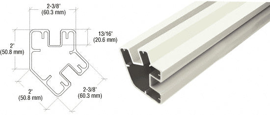 CRL AWS 241" Long 2" x 2-3/8" Rectangular 135 Degree Post