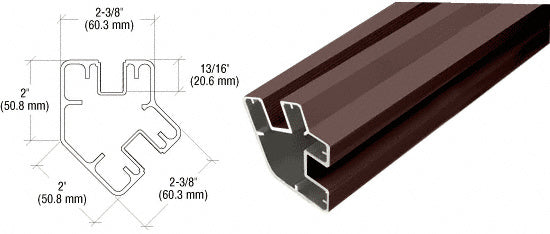 CRL AWS 48" Long 2" x 2-3/8" Rectangular 135 Degree Post