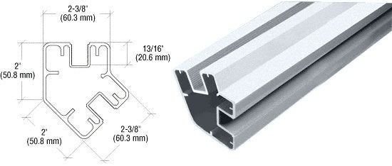 CRL AWS 48" Long 2" x 2-3/8" Rectangular 135 Degree Post