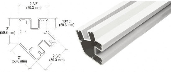 CRL AWS 48" Long 2" x 2-3/8" Rectangular 135 Degree Post