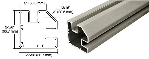 CRL AWS 241" Long 2" x 2-5/8" Rectangular 90 Degree Post