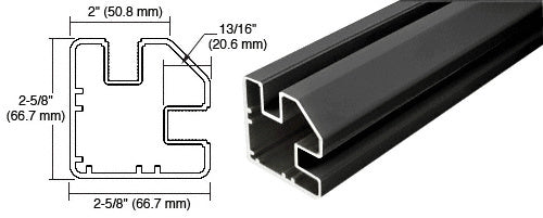 CRL AWS 241" Long 2" x 2-5/8" Rectangular 90 Degree Post