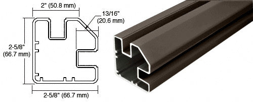 CRL AWS 241" Long 2" x 2-5/8" Rectangular 90 Degree Post