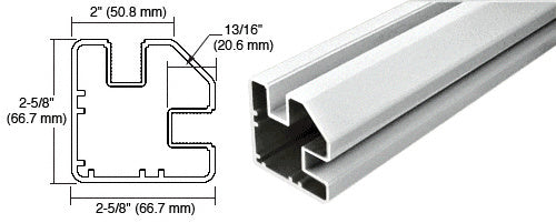 CRL AWS 241" Long 2" x 2-5/8" Rectangular 90 Degree Post