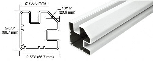 CRL AWS 241" Long 2" x 2-5/8" Rectangular 90 Degree Post