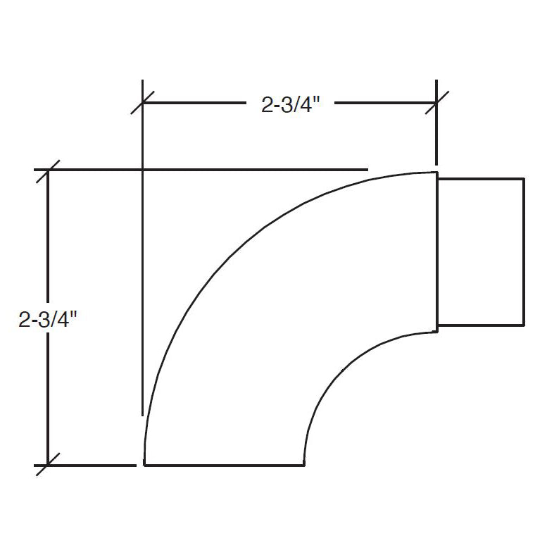 Handrail Returned End Cap 1-1/2" Dia .050" Wall