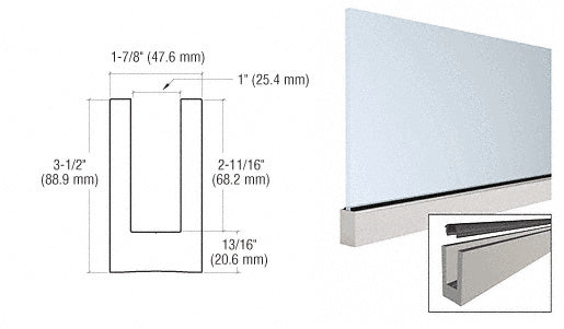 CRL Mill Aluminum 120" Small Profile Windscreen Base Shoe for 3/4" Glass - Extrusion Only