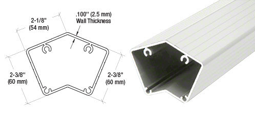 CRL 100 Series 42" 135 Degree Fascia Mount Post Only for 100 Series Rails