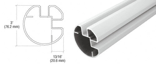 CRL AWS 3" Diameter Round 90 Degree Corner Post - 48"