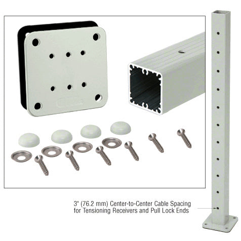 CRL 42" Tall Cable Receiver Post Kit Prepped for Tensioning Receiver End