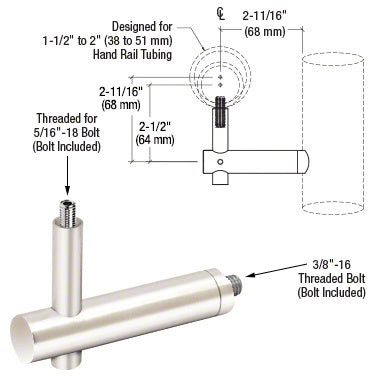 CRL Coastal Series Post Mounted Hand Rail Bracket