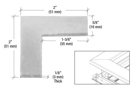 CRL 90º Corner Bracket for Aluminum Rails