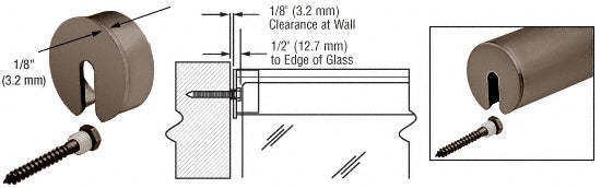 CRL Stabilizing End Cap for 3" Cap Railing