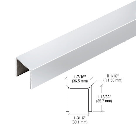 CRL Stainless Crisp Corner U-Channel Cap for 21.52 mm Glass- 3 m Long