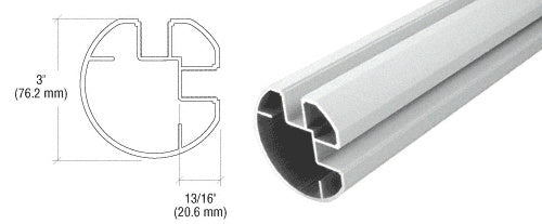 CRL AWS 3" Diameter Round 90 Degree Corner Post - 241"