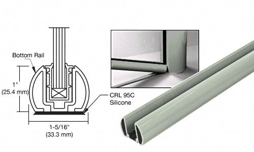 CRL 241" Bottom Rail Only for the Aluminum Windscreen System