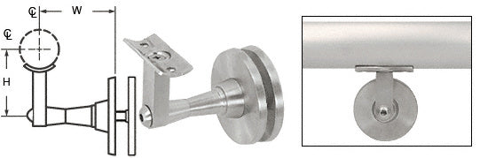 CRL Manhattan Series Glass Mounted Hand Rail Bracket