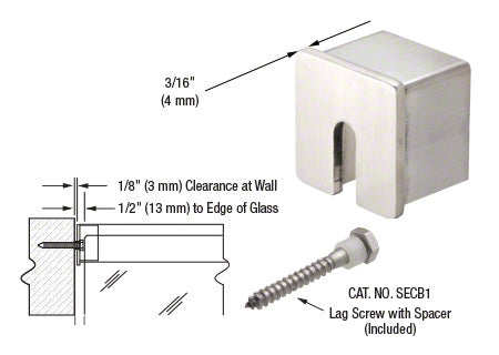 CRL 316 Stainless Steel Stabilizing End Cap for 2" SRF20 Series Roll Form Cap Railing