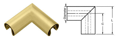 CRL 3" Diameter 90 Degree Horizontal Corner for 3/4" Glass Cap Railing