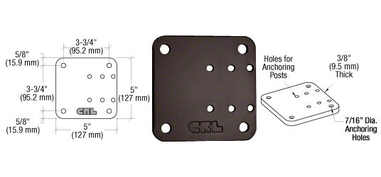 CRL 5" x 5" Offset Base Plate