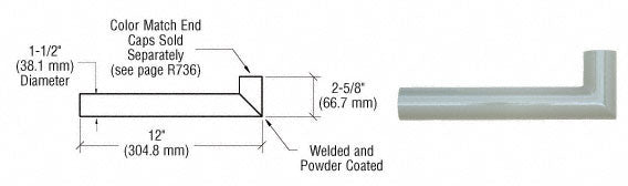 CRL Quick Connect Wall Hand Rail Return for 1-1/2" Diameter Tubing