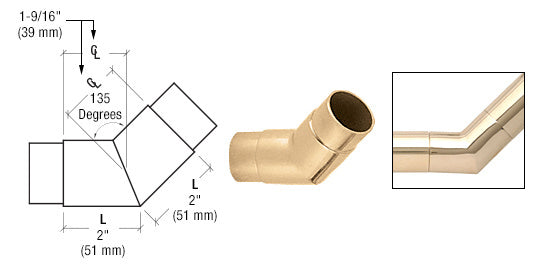 CRL 135 Degree Flush Angle for 2" Tubing