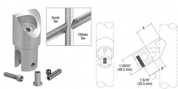 CRL ACRS Acute 5º Angled Tee Adaptor