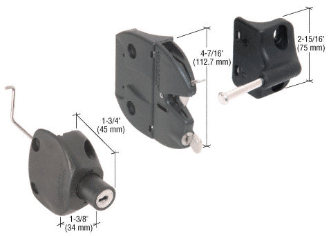 CRL Black Lokk-Latch® "Series 2" for Round Post