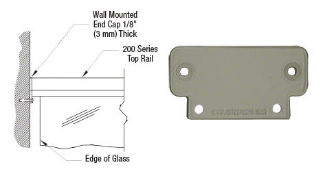 CRL 200 Series Wall Mount End Cap