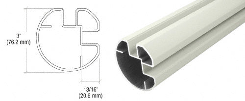 CRL AWS 3" Diameter Round 90 Degree Corner Post - 60"