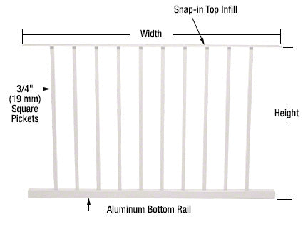 CRL 200, 300, 350, and 400 Series 48"W x 42"H Picket Panel