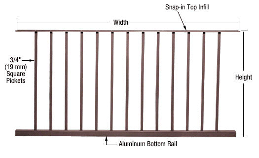 CRL 200, 300, 350, and 400 Series 60"W x 48"H Picket Panel