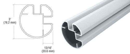 CRL AWS 3" Diameter Round 90 Degree Corner Post - 72"