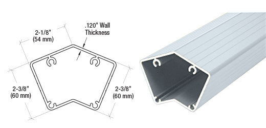 CRL 100 Series 48" 135º Surface Mount Post Only