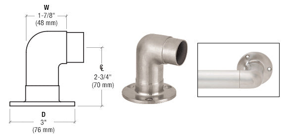 CRL Flush Wall Return for 1-1/2" Tubing