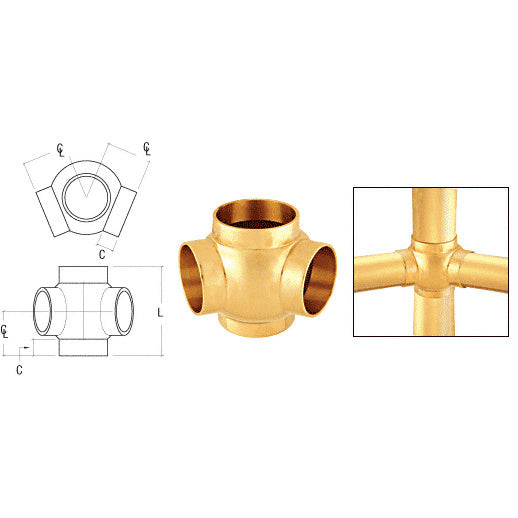 CRL 3-5/16" 135 Degree Ball Type Side Outlet Tees for 2" Tubing