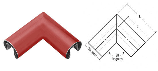 CRL 3" Diameter 90 Degree Horizontal Corner for 3/4" Glass Cap Railing