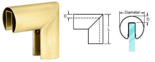 CRL 2" 90 Degree Vertical Corner for 1/2" or 5/8" Glass Cap Railing