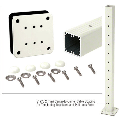 CRL 42" Tall Cable Receiver Post Kit Prepped for Button Terminal End