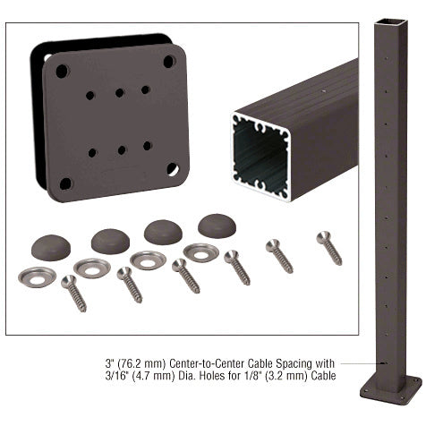 CRL 36" Surface Mount Cable Center Post Kit for 200, 300, 350, and 400 Series Rails