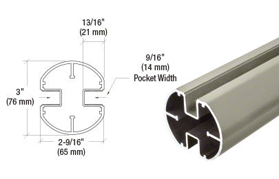 CRL AWS 3" Diameter Round 180 Degree Center or End Post Only - 36"