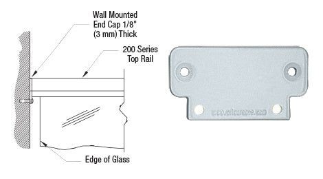 CRL 200 Series Wall Mount End Cap