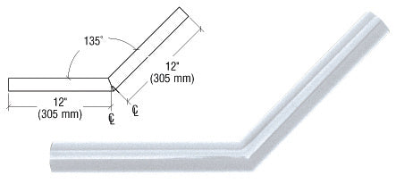 CRL Quick Connect 135º Corner for 1-1/2" Diameter Tubing