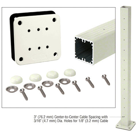 CRL 36" Surface Mount Cable Center Post Kit for 200, 300, 350, and 400 Series Rails