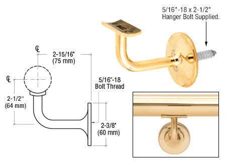 CRL Pismo Series Wall Mounted Hand Rail Bracket